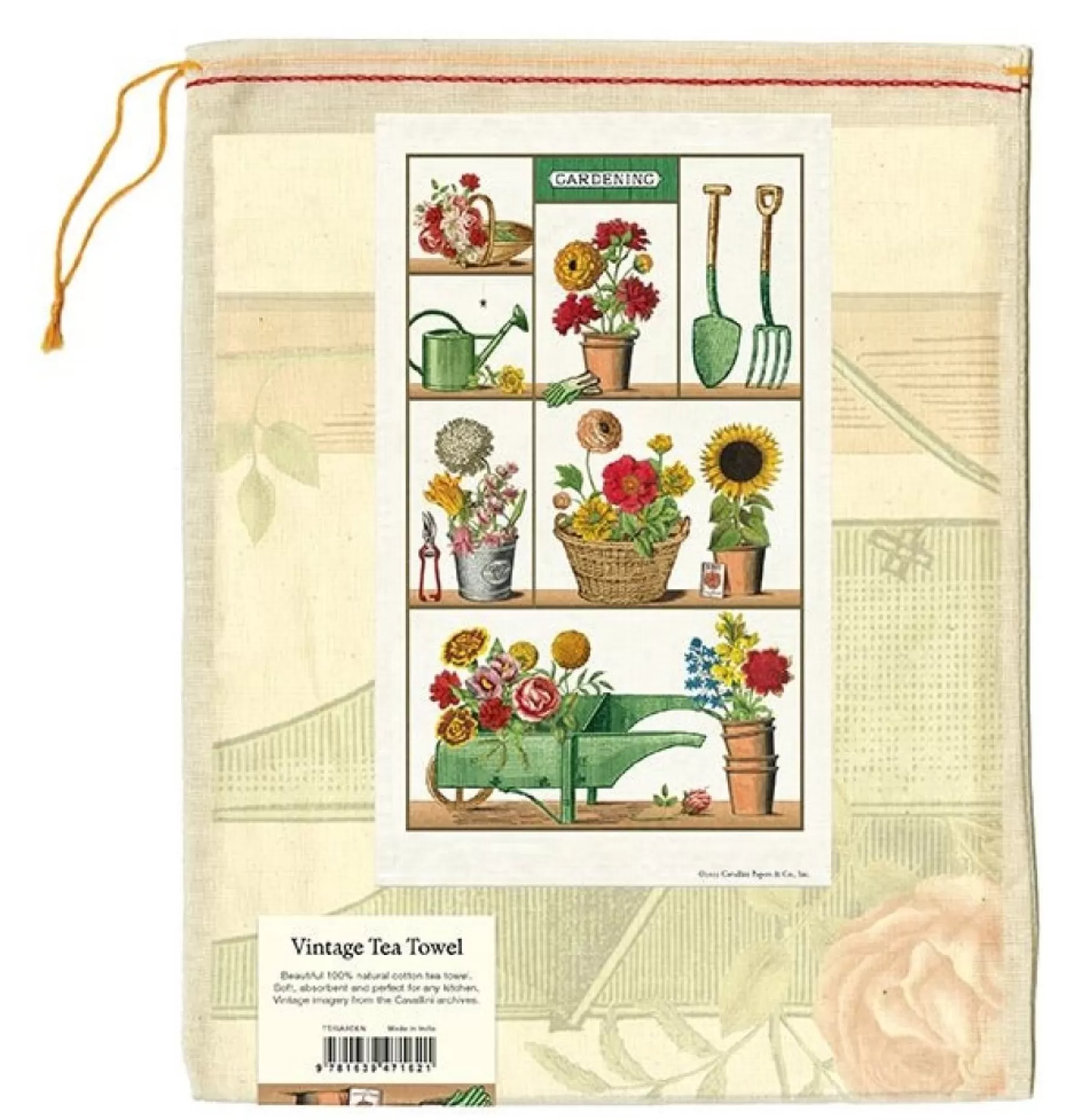 Vintage Gardening Tea Towel<Cavallini Papers & Co. Inc Store